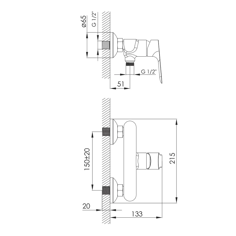 Смеситель для душа Imprese Kucera black matt f03303410AA Черный матовый - фото 2