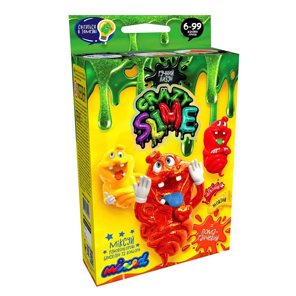 Дитячий набір для створення лизуна "Crazy Slime" SLM-02, 4 види Помаранчевий