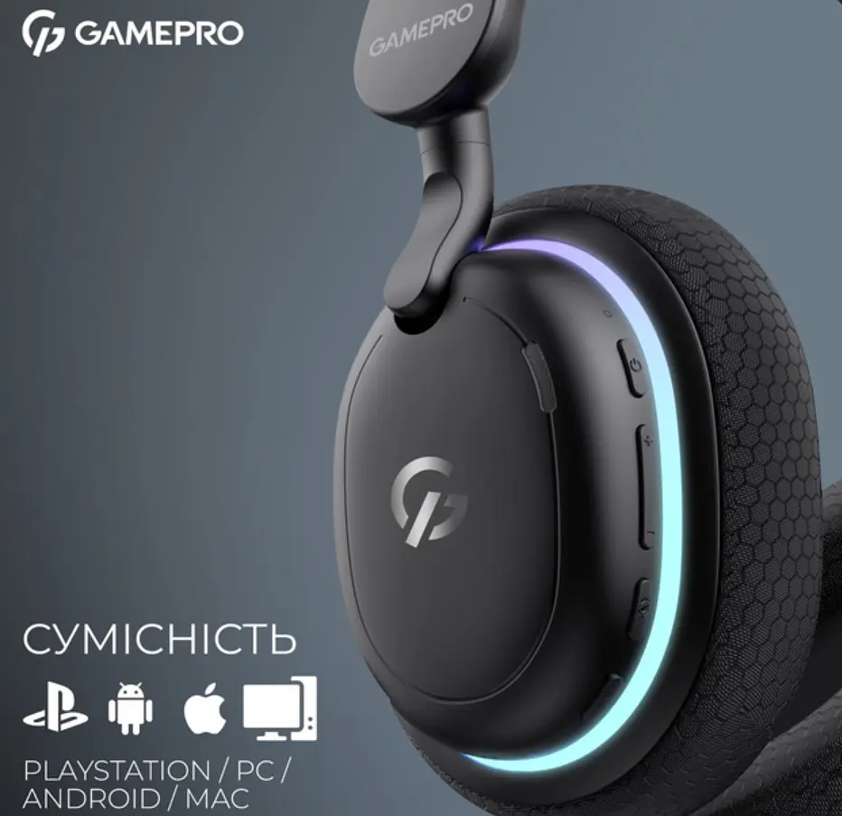 Игровые беспроводные наушники GamePro HSW-250 7.1 Bragi Asgard RGB Tri-Mod Black - фото 16