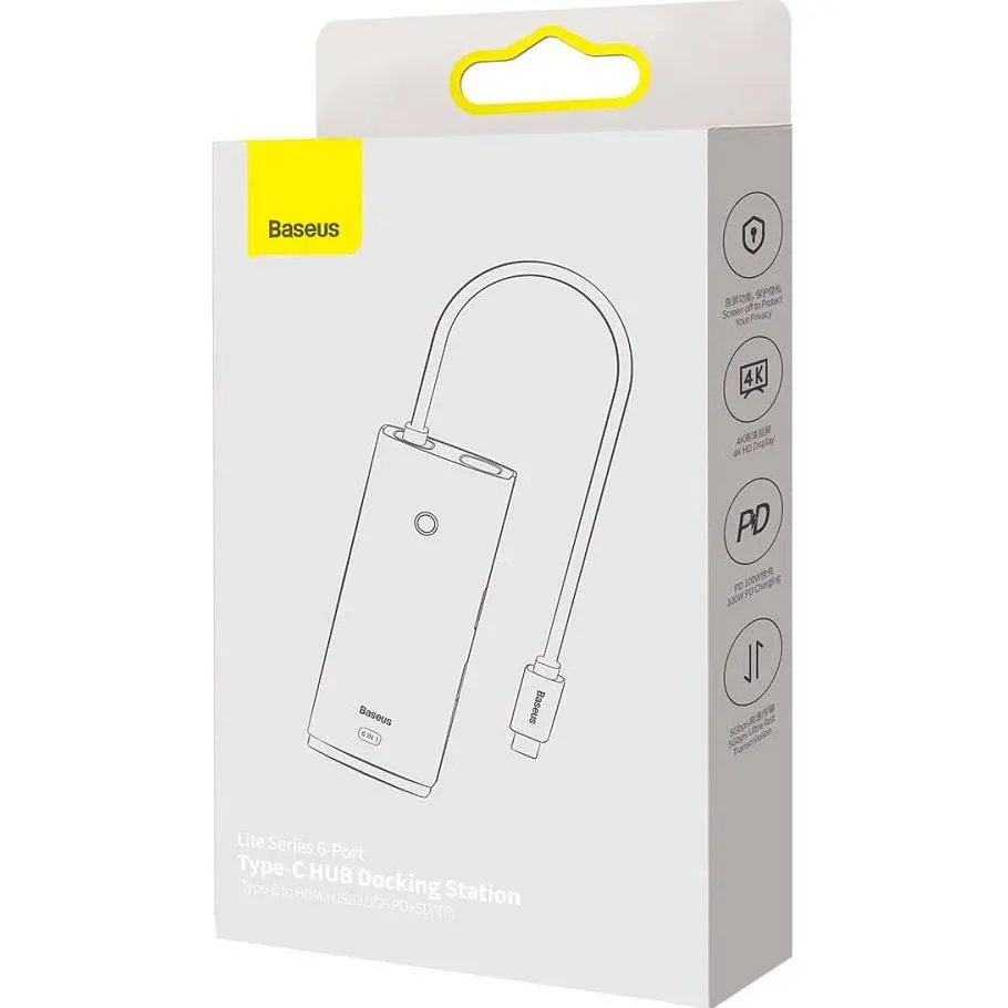 USB-хаб Baseus Lite Series 6-Port Type-C PD Hub (WKQX050101) [77934] - фото 7