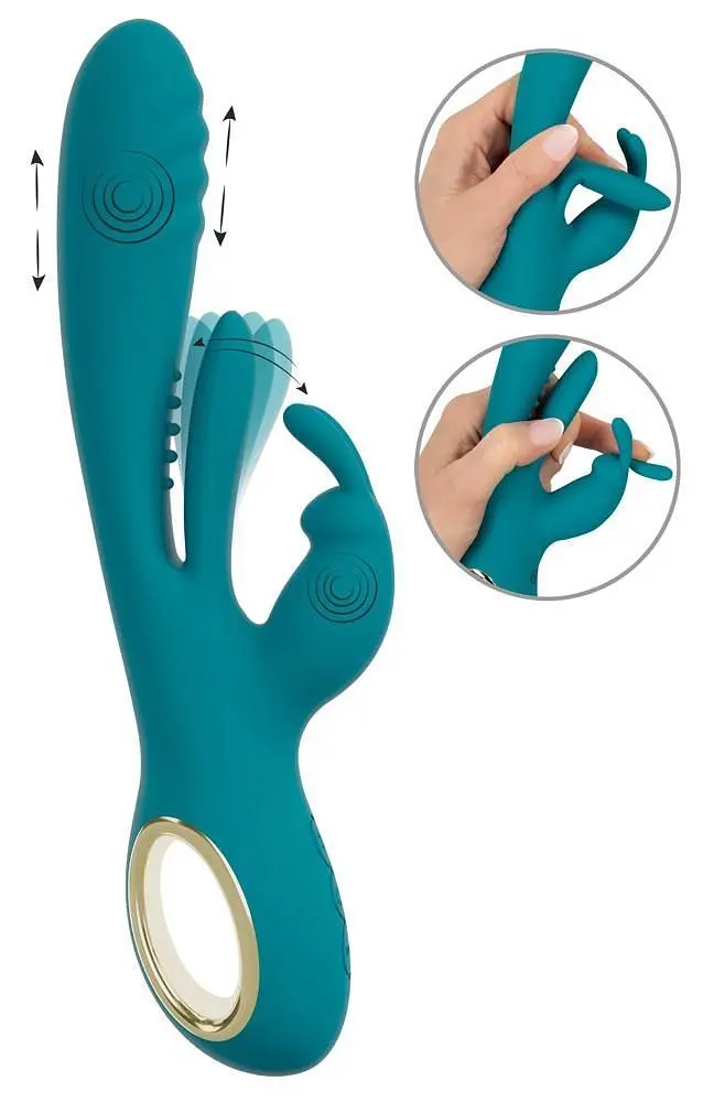 Вібратор-кролик Sweet Smile Rabbit Vibrator, 25 см (бірюзовий) - фото 4