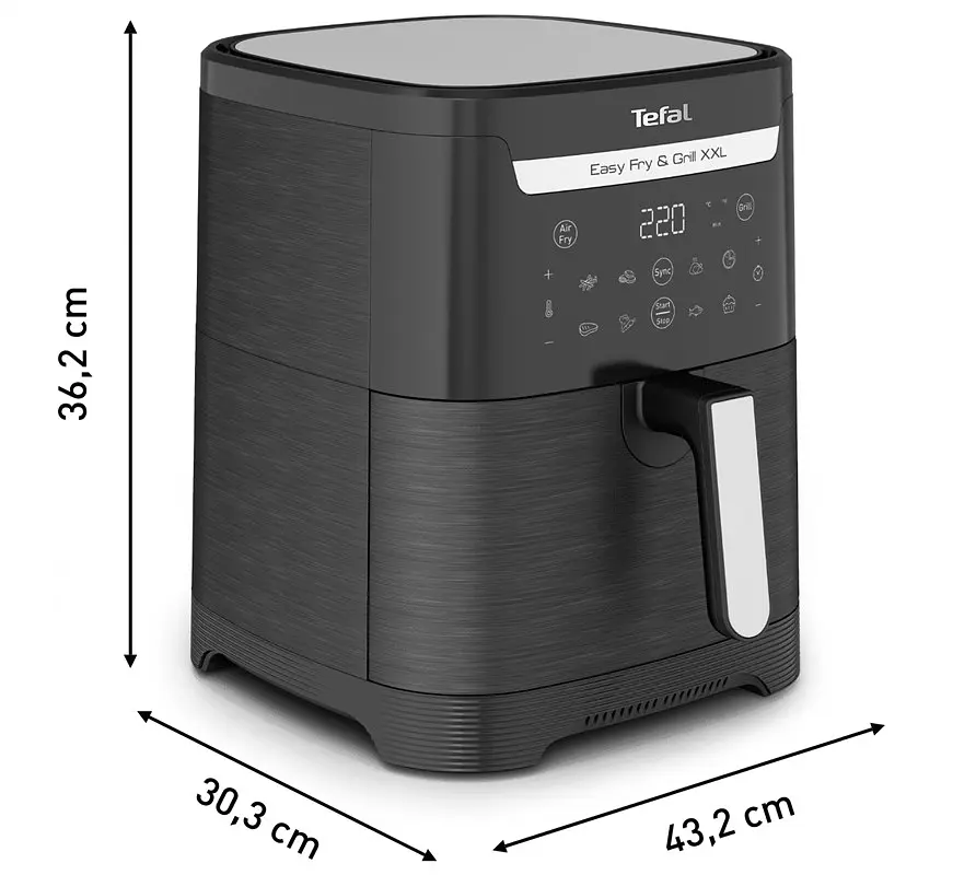 Tefal Мультипіч EasyFry&Grill XXL, 1830Вт, чаша-6.5л, сенсорне керув., 8 програм, пластик, чорний - фото 7