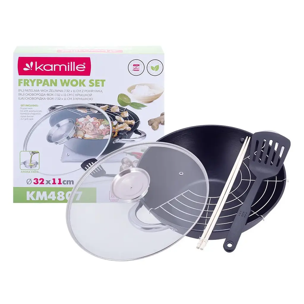 Сковорода WOK Kamille KM-4807MR 32 см 4,5 л - фото 10