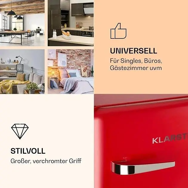 Холодильник в ретро стилі Klarstein Audrey Mini 48л (10033345) - фото 2