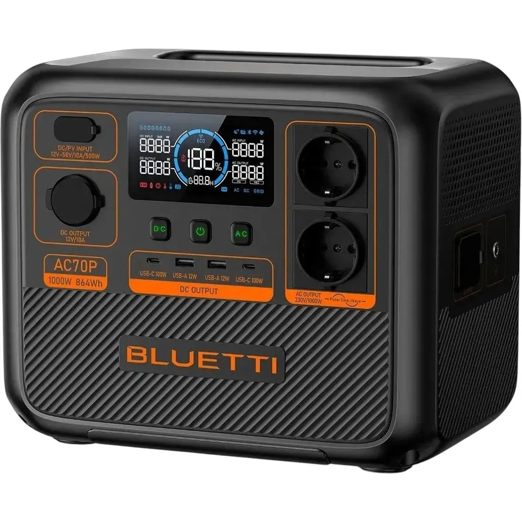 Портативная зарядная станция Bluetti AC70P 1000W/864Wh - фото 3