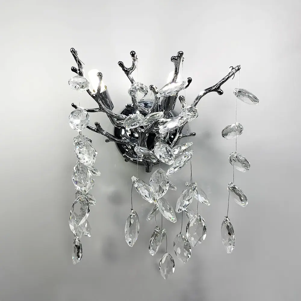Вишукане срібне бра DIAMINA з кришталевим камінням Арт. W33007/2 S CH Line F - фото 7