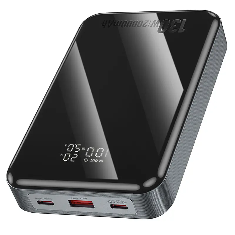 Портативний ЗП Power Bank Hoco Q30A Fast charge 130W 20000 mAh Metal gray - фото 3
