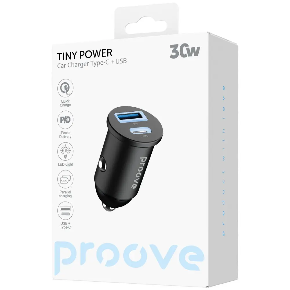 АЗП Proove Tiny Power 30W (Type-C + USB) - фото 2