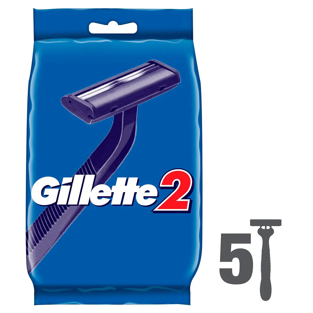 Одноразовые станки для бритья Gillette 2, 5 шт. - фото 2