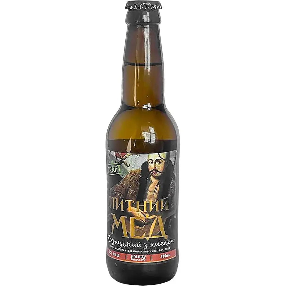 Набор питьевого меда Holiday Brewery: Казацкий с хмелем 6% (2 шт. x 0.33 л) + Монастырский ароматный 6% (2 шт. x 0.33 л) - фото 3