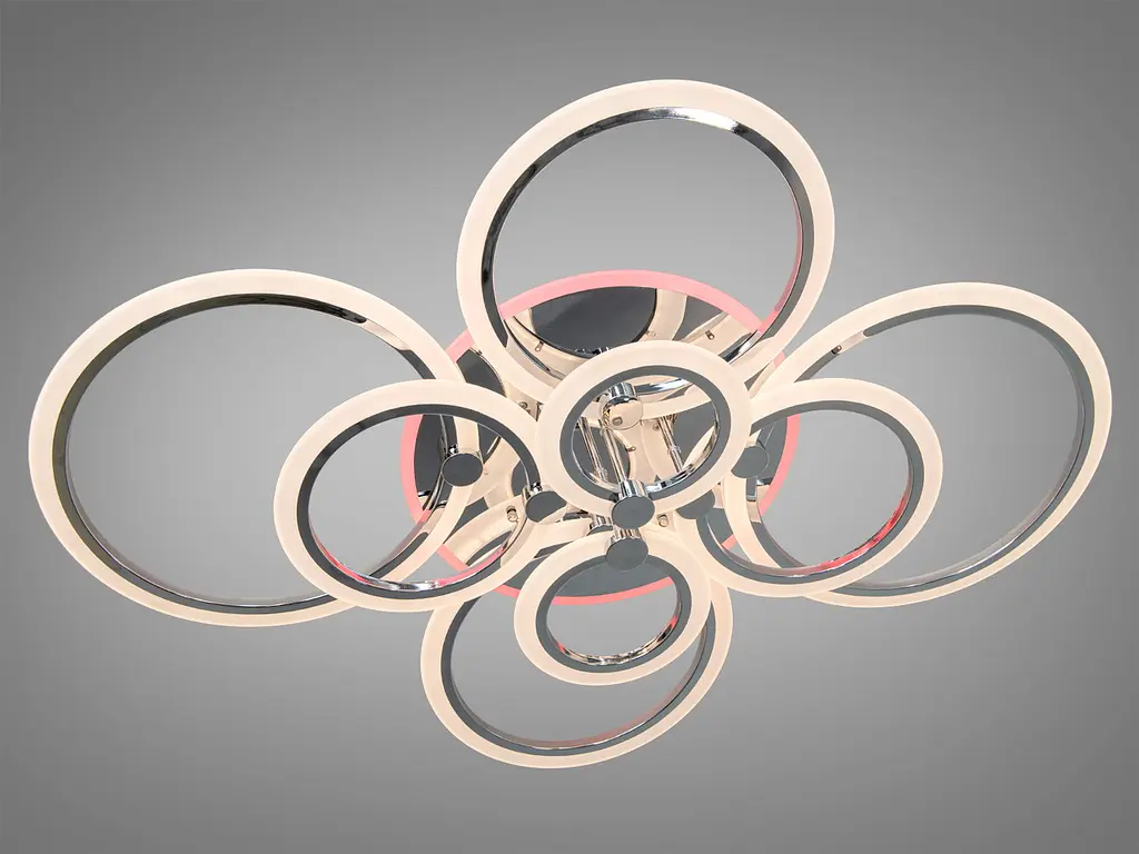 Люстра стельова LED Diasha A8022/8HR Ring, 175W, 3200K-6500K, акрил, сучасний стиль з пультом управління - фото 2