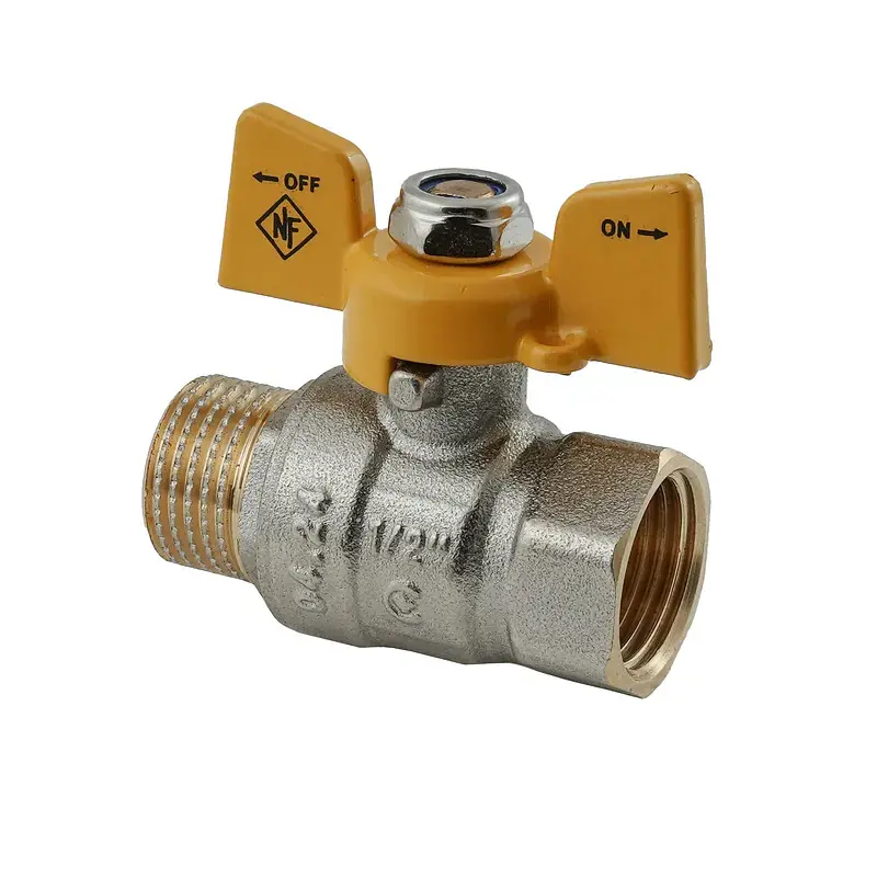 Кран кульовий Nolf Classic NFC.722-06-1/2" FM ГШМ Yellow, ручка "метелик" жовта NF3129