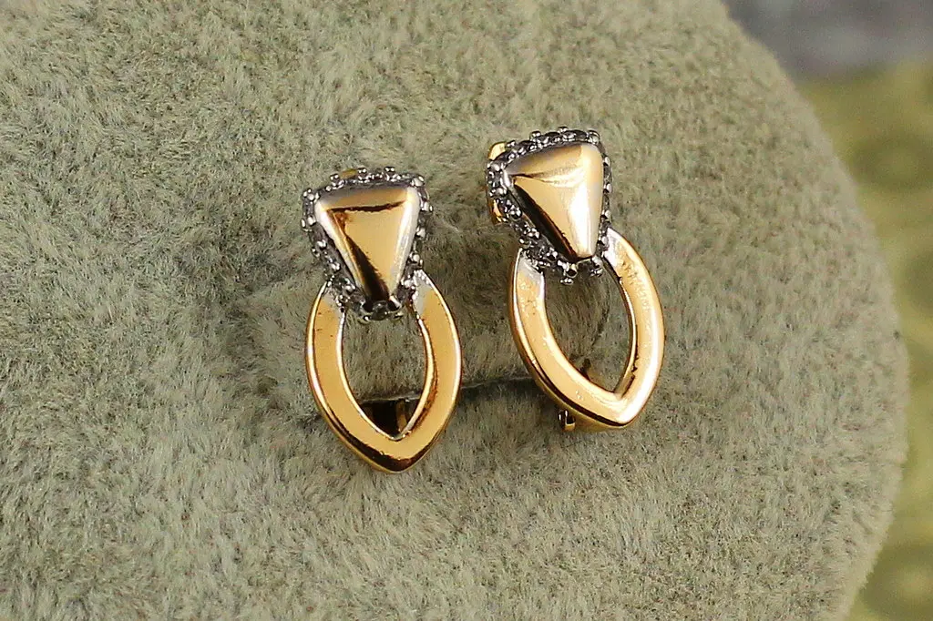 Сережки Xuping Jewelry крихта з родієм 1,6 см золотисті - фото 2
