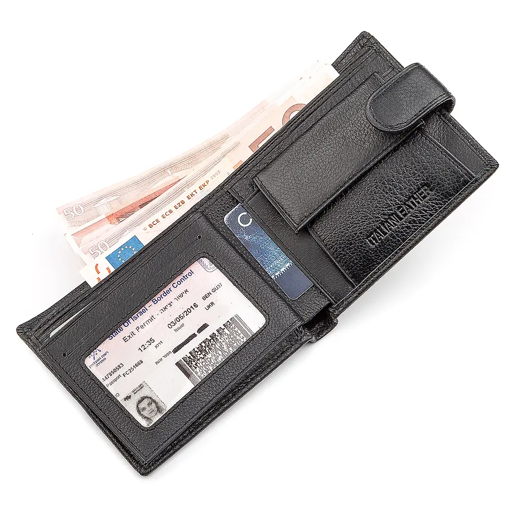 Мужской кожаный кошелек (ST103) ST Leather 11.5х9.5х2.5 см acs0015193 - фото 4
