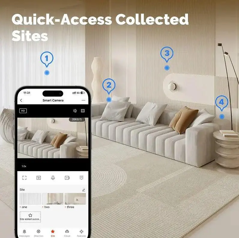 Wi-Fi IP камера MOES TUYA 4MP | панорама 360° | Нічне бачення | Вбудований мікрофон - фото 9
