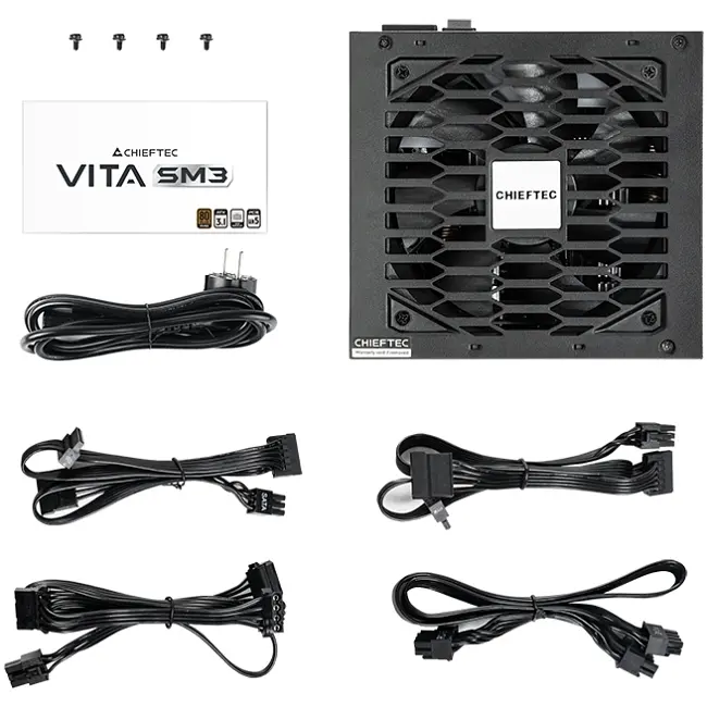 БЖ 650W Chieftec VITA SM3 BPX-650-C ATX 3.1 120mm, 80+ Bronze, Semi modular, Retail - фото 9
