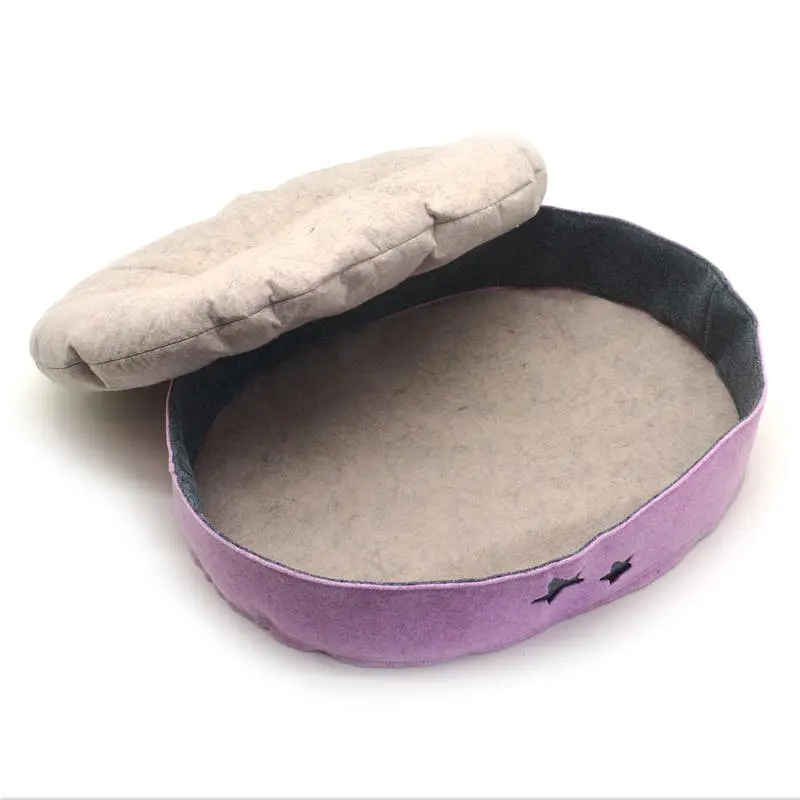 Лежак для кошек и собак Zoo-hunt из фетра Звездочка розовая №1 30х40х9 см - фото 2