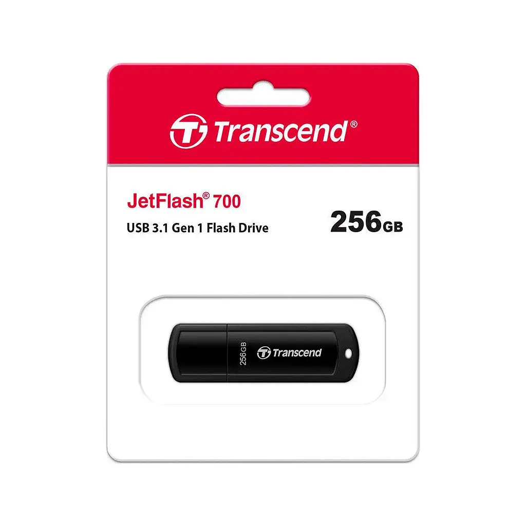 USB флеш накопичувач Transcend 256GB JetFlash 700 Black USB 3.1 (TS256GJF700) - фото 4