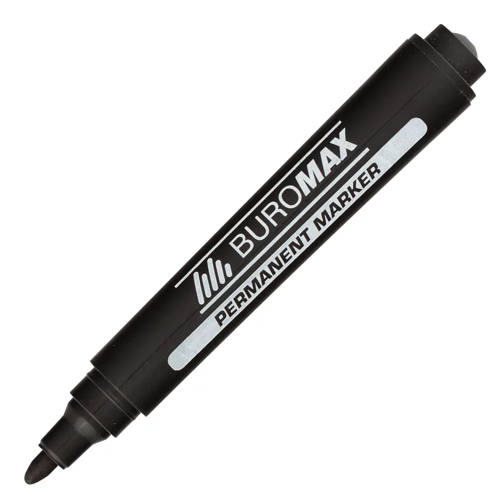 Маркер Buromax Permanent "JOBMAX", round tip, black (BM.8700-01) - фото 2