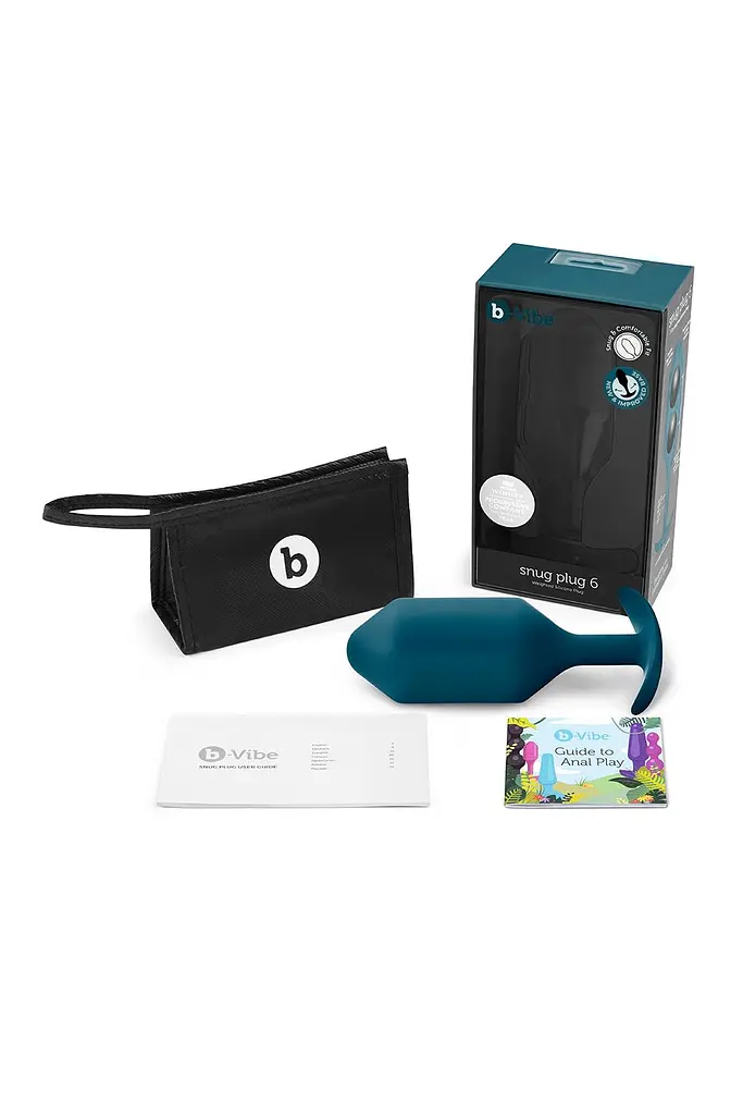 Анальная пробка B-Vibe Snug Plug 6 16 см (синий) - фото 3