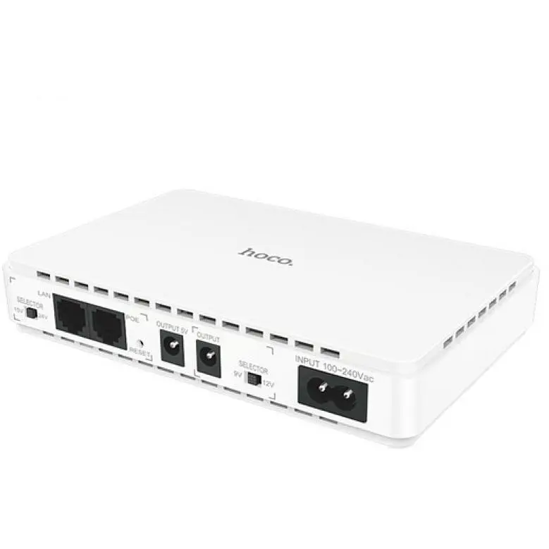ИБП UPS для роутера Hoco DB25 Plus 10000mAh, 18W, 1USB, DC 9/12V, DC 5V, POE 15/24V White - фото 2