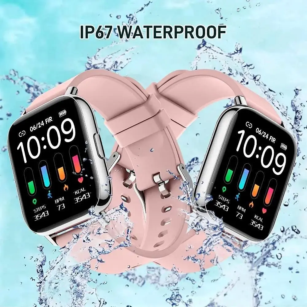Розумний смарт-годинник Nerunsa Smart Watch Android iOS рожевий - фото 7