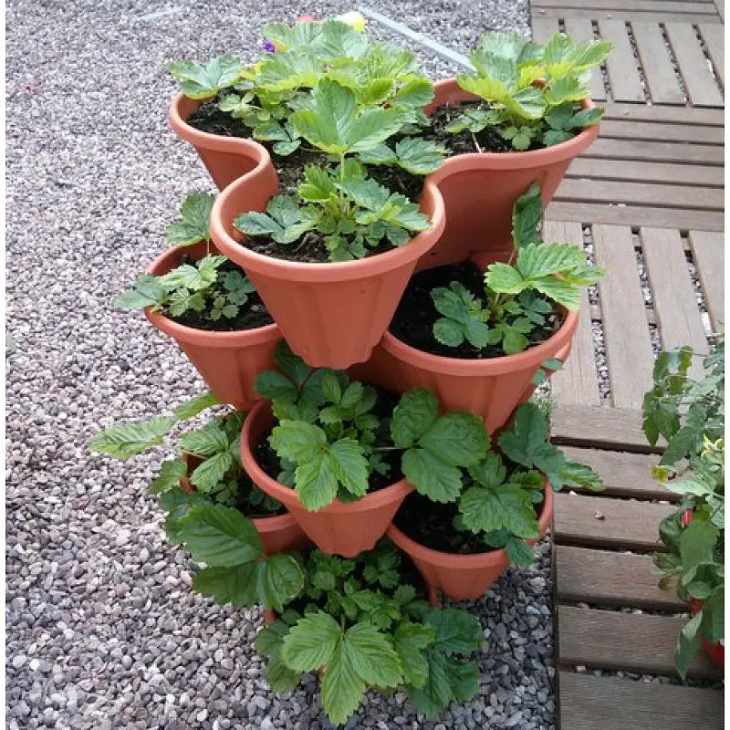 Горщик для квітів Poliwork ярусний Strawberry Makreme, 30 л, коричневий (N-CMK) - фото 11