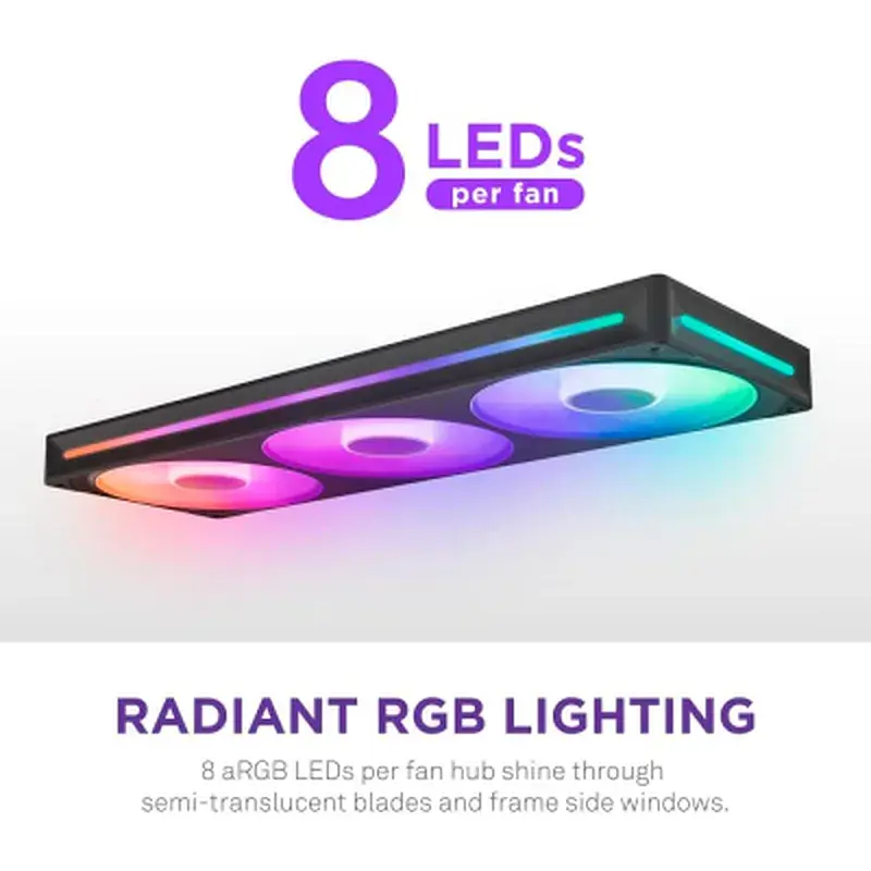 Кулер до корпусу NZXT F360 RGB Core Fan (Single Frame) - Black (RF-U36HF-B1) - фото 12