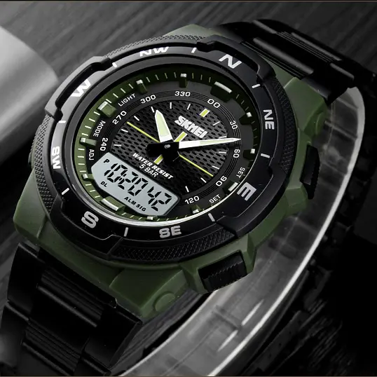 Чоловічий наручний годинник 1370AG Army Green Skmei acs0030790 - фото 3