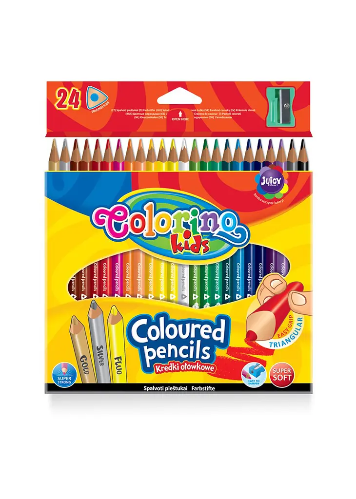 Набір олівців 24 кол. COLORINO тригранні + точила (57462PTR) - фото 3