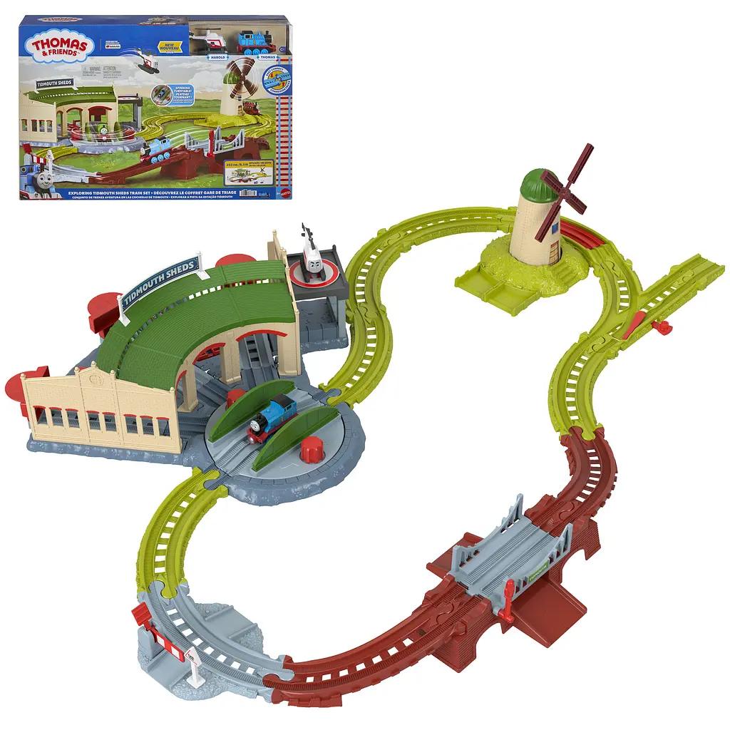 Залізничний трек Fisher-Price Томас і друзі Депо Тідмут із паровозиком Томасом і вертольотом Гарольдом (JLL36) - фото 10