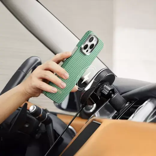 Карбоновий чохол Pitaka Ultra-Slim Case Forest Green для iPhone 16 Pro Max (KI1602PFOR) - фото 6