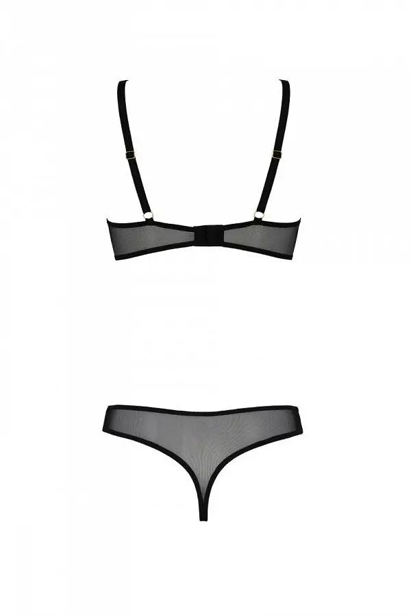 Еротичне боді Passion MARINA BODY, L/XL, black, з відкритими чашками - фото 4