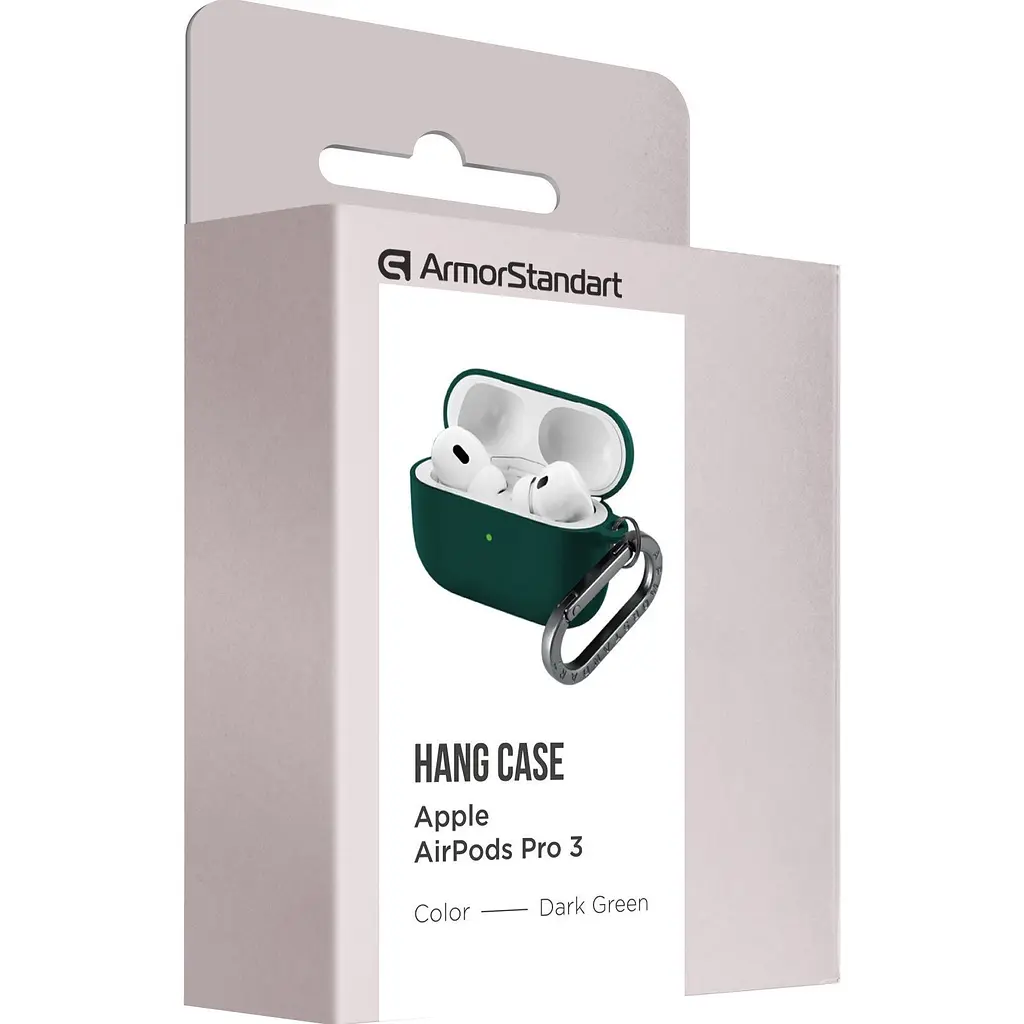 Чехол ArmorStandart Hang Case для Apple AirPods Pro 3 Dark Green (ARM88272) [149493] - фото 3