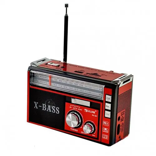 Радіоприймач Golon RX-381 MP3+USB+SD з LED-ліхтариком Red (2_009900) - фото 2