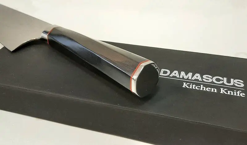 Ніж слайсер Damascus DK-AK 3003 AUS-10 дамаська сталь 73 шарів лезо 20 см - фото 5