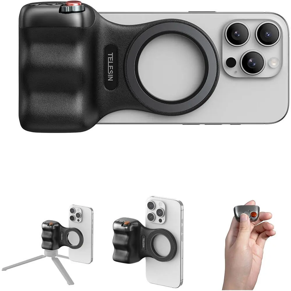 Тримач для смартфона Telesin Fun Shot Magnetic Grip2 Black (P5-MP-001BK) [168632] - фото 7