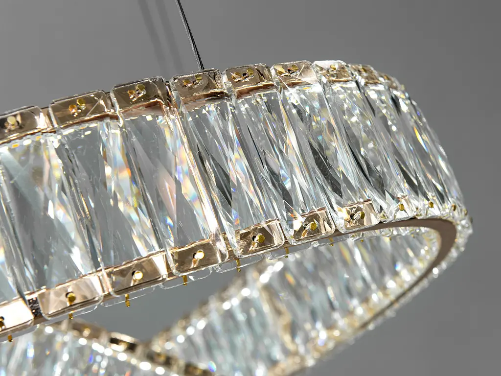 Люстра стельова LED Diasha 536/800G, 180W, золото, кришталева, для коридору, вітальні, кухні, офісу - фото 6