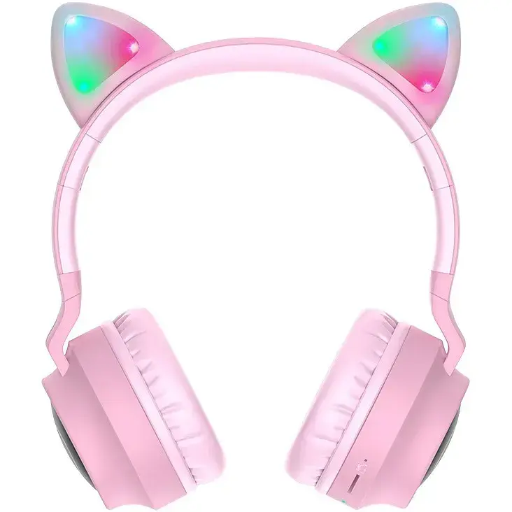 Гарнітура Hoco Bluetooth Stereo W27 Cat Ear pink - фото 3