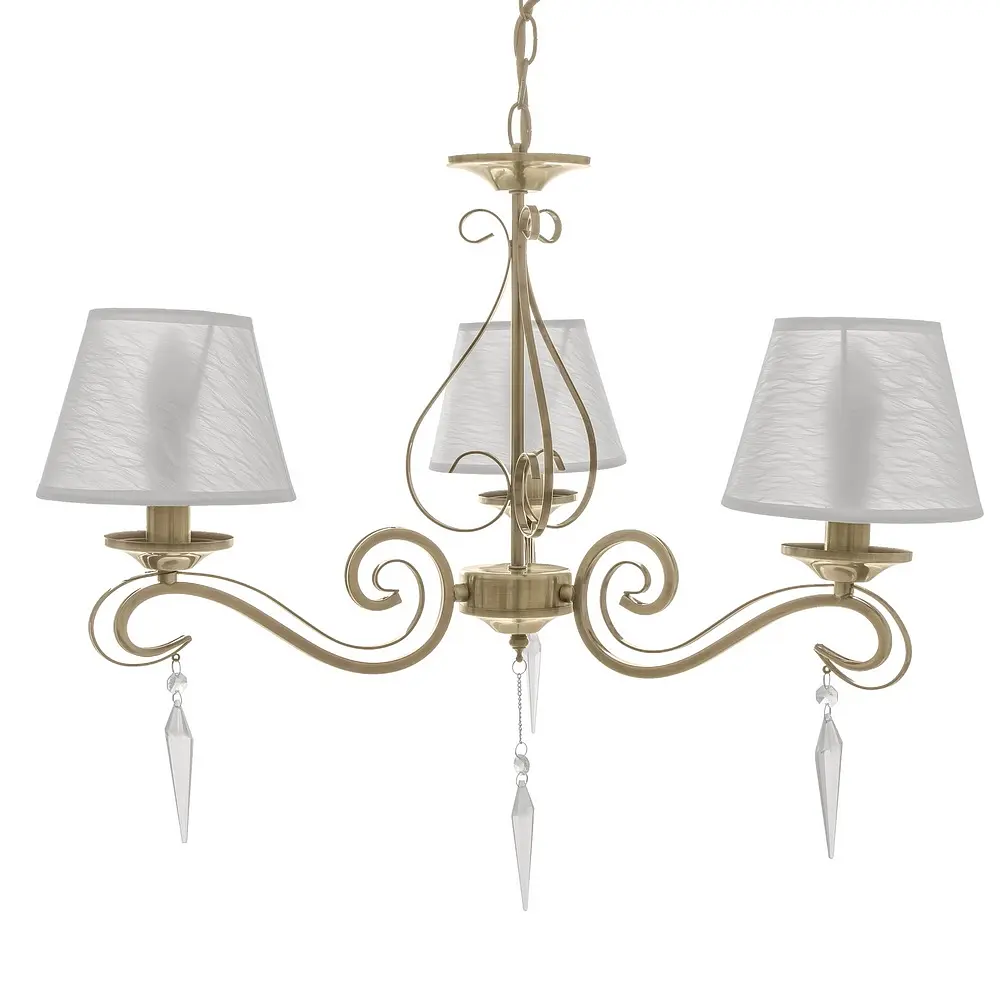 Люстра подвесная Brille с абажуром классическая E14 40W BZ (BCL-676S/3) - фото 3