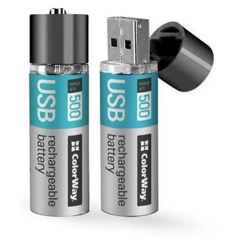 Акумулятор ColorWay AA USB 1200 mAh 1.5V R6 x 2 (CW-UBAA-02)