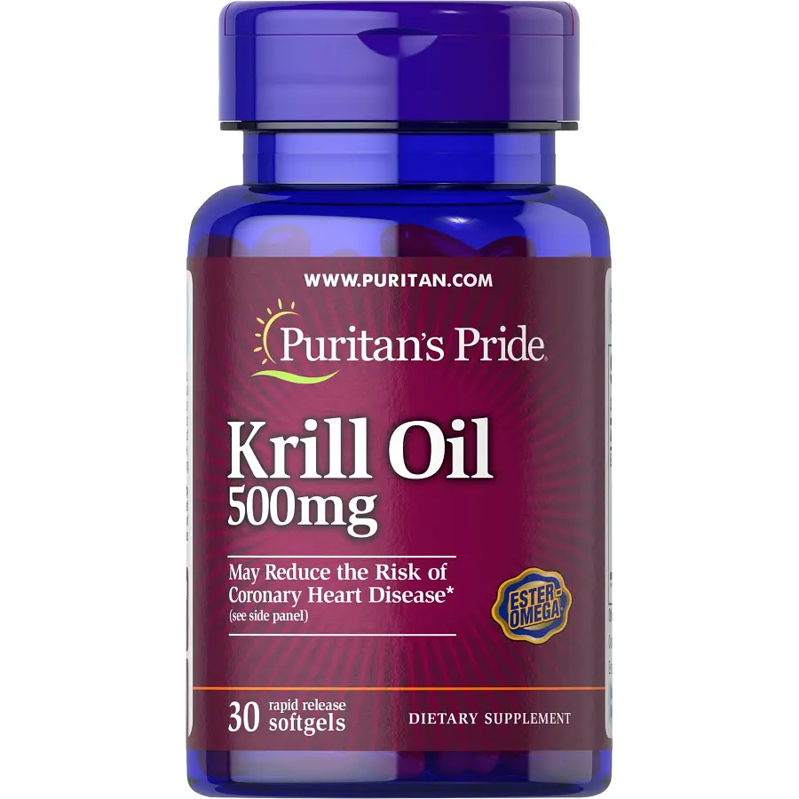 Жирные кислоты Krill Oil 500 mg, 30 капсул Puritan's Pride fit0012953 - фото 2