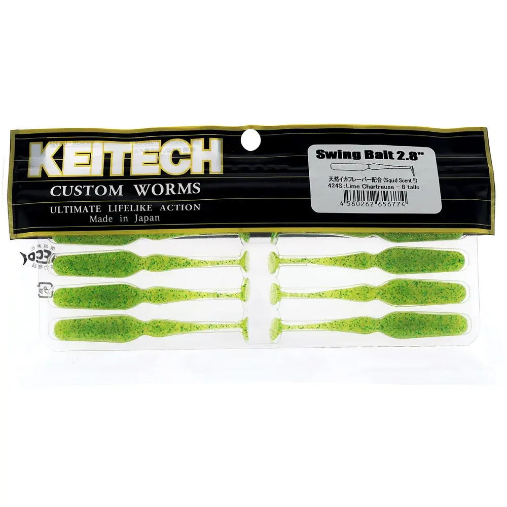 Силікон Keitech Swing Bait 2.8" #424 Lime Chartreuse (8 шт/уп) - фото 2