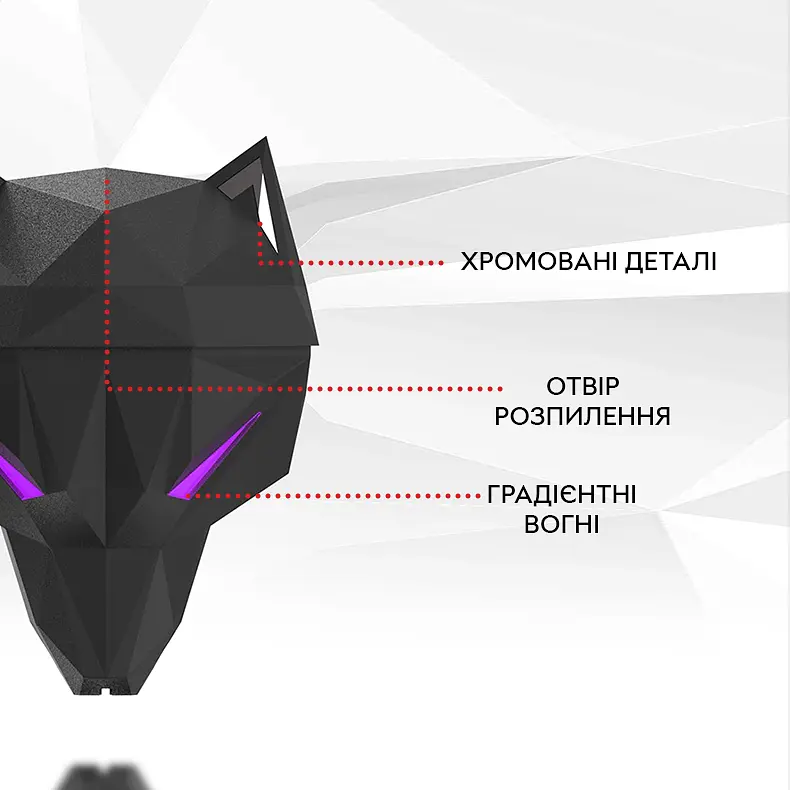 Портативний зволожувач повітря та аромадифузор Kinscoter Guardian Wolf SH-L162 650 мл, чорний - фото 12