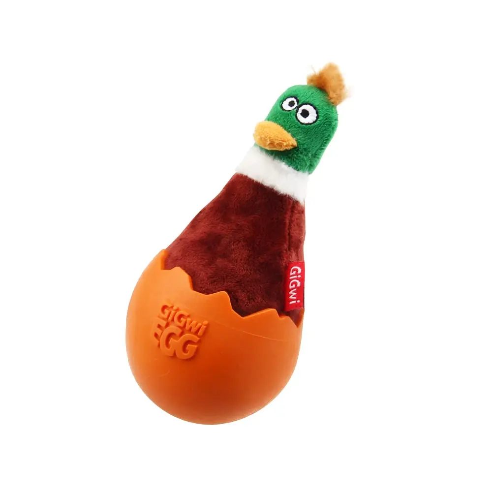 Іграшка для Собак Gigwi Egg Качка Неваляшка з пищалкою 14 см - фото 4