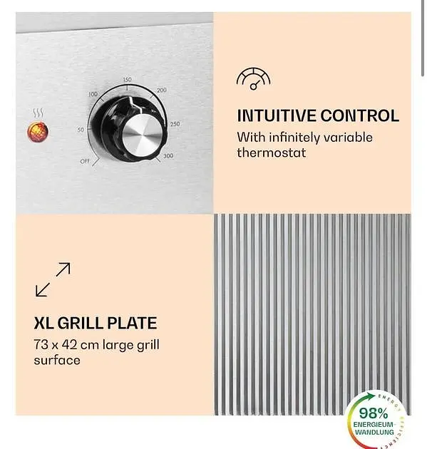 Электрический гриль Klarstein Grillmeile 4400 (10039916) - фото 2