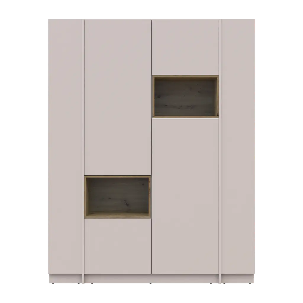 Шафа для одягу з нішою та етажеркою Doros Дейл Кашемір/Дуб Артизан 2 ДСП 143.2х52х220 (44900336) - фото 4