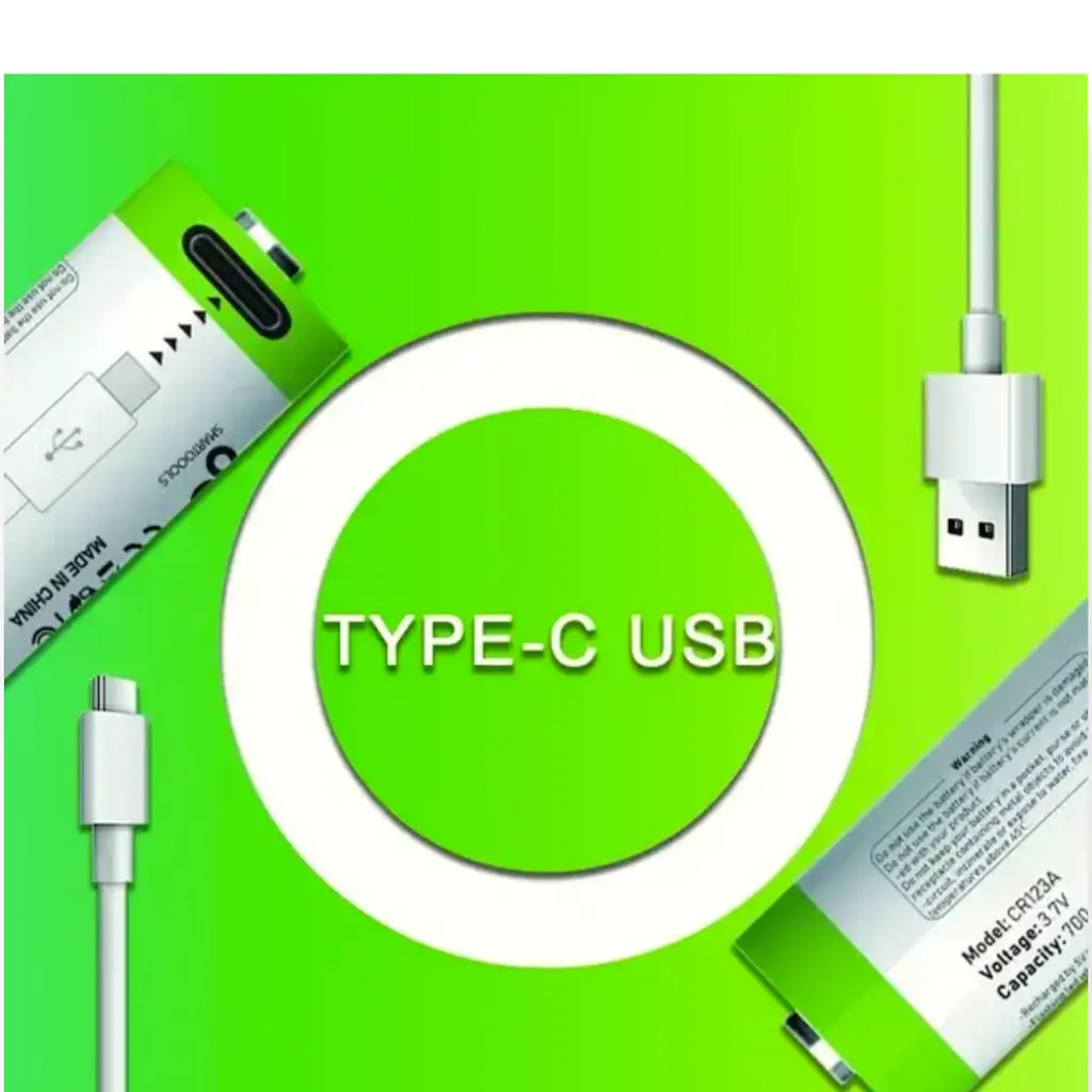 Акумулятор CR123A / 16340 Smartoools 700 mAh 3.7V батарейка із вбудованою зарядкою Type-C - фото 4