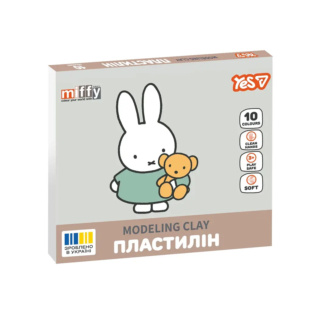 Пластилін YES, 10 кольорів 200 г., Miffy, (540718)