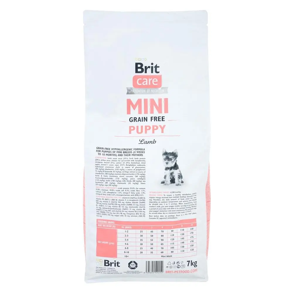 Сухой корм для щенков собак миниатюрных пород Brit Care GF Mini Puppy Lamb 7 кг (ягненок) - фото 4